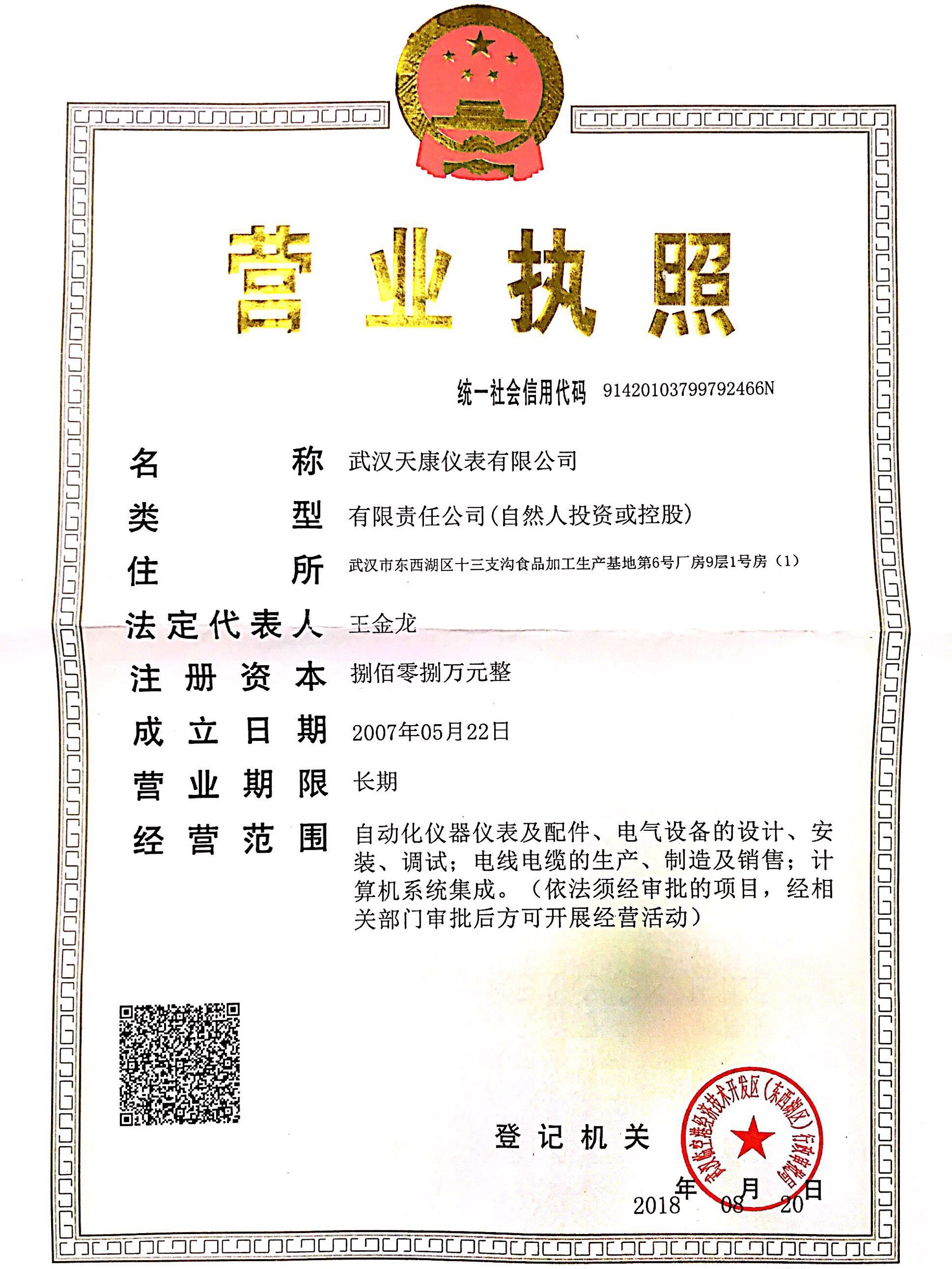 热电偶厂家热电阻厂家营业执照